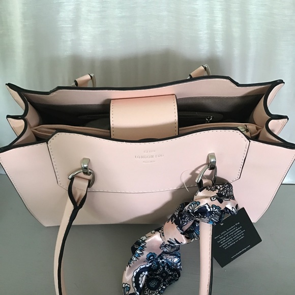 London Fog blush scarf accent satchel - Picture 7 of 8